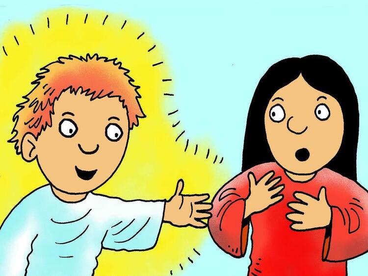 María y el ángel Gabriel